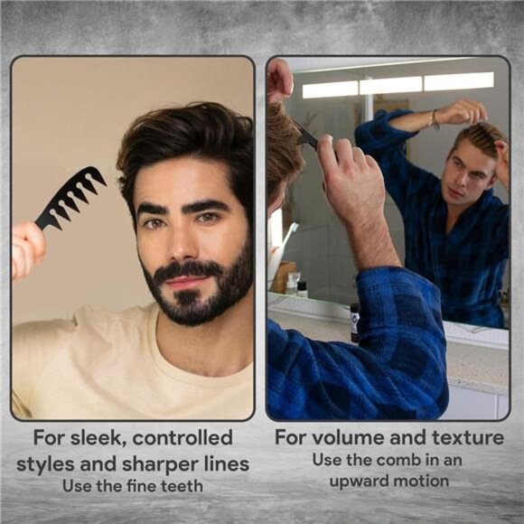 Hair Styling Comb, Wide Tooth Comb for Straight, Wavy, Curly, Colored Hair for - Picture 5 of 8